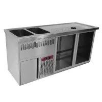 Comptoir bar professionnel en inox 2 fûts 370 l - diamond promo - kbr/22g - Diamond promo - KBR/22G