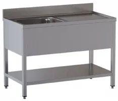 Plonge inox aisi 304 1 cuve et égouttoir droite avec sous-tablette 1200x700x850/880(+100) mm - diamond - l1211/d-sd1 - Diamond - L1211/D-SD1 Plonge inox aisi 304 1 cuve et égouttoir droite avec sous-tablette 1200x700x850/880(+100) mm - diamond - l1211/d-sd1 - Diamond - L1211/D-SD1
