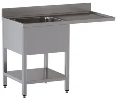 Plonge professionnelle et égouttoir droite en inox aisi 304 avec sous-tablette 1200x700x850/880(+100) mm - diamond - l1211/vd-sd4 - Diamond - L1211/VD-SD4 Plonge professionnelle et égouttoir droite en inox aisi 304 avec sous-tablette 1200x700x850/880(+100) mm - diamond - l1211/vd-sd4 - Diamond - L1211/VD-SD4