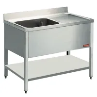 Plonge professionnelle 1 cuve et 1 égouttoir en inox aisi 304/441 1200x600x880/900(+100) mm - diamond - l1211d/6-d - Diamond - L1211D/6-D Plonge professionnelle 1 cuve et 1 égouttoir en inox aisi 304/441 1200x600x880/900(+100) mm - diamond - l1211d/6-d - Diamond - L1211D/6-D