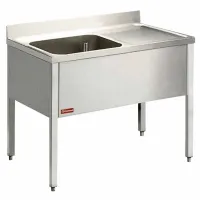 Plonge professionnelle 1 cuve et 1 égouttoir droite inox AISI 304/441 1400x700x880/900(+100) mm - Diamond Promo - L1410D-KD-D Plonge professionnelle 1 cuve et 1 égouttoir droite inox AISI 304/441 1400x700x880/900(+100) mm - Diamond Promo - L1410D-KD-D