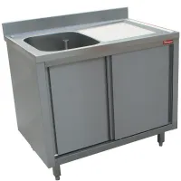 Plonge professionnelle 1 cuve inox égouttoir droit sur armoire 2 portes coulissantes 1400x700x880/900(+100) mm - diamond - l1411d-as-d - Diamond - L1411D-AS-D Plonge professionnelle 1 cuve inox égouttoir droit sur armoire 2 portes coulissantes 1400x700x880/900(+100) mm - diamond - l1411d-as-d - Diamond - L1411D-AS-D