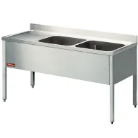 Plonge professionnelle 2 cuves et 1 égouttoir à gauche en inox aisi 304/441 1600x700x880/900(+100) mm - diamond promo - l1620s-kd-d - Diamond promo - L1620S-KD-D Plonge professionnelle 2 cuves et 1 égouttoir à gauche en inox aisi 304/441 1600x700x880/900(+100) mm - diamond promo - l1620s-kd-d - Diamond promo - L1620S-KD-D
