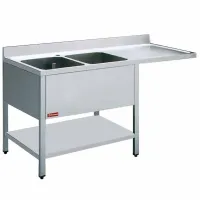 Plonge professionnelle 2 cuves et 1 égouttoir inox 1600x700x880/900(+100) mm - diamond - l1621vd-d - Diamond - L1621VD-D Plonge professionnelle 2 cuves et 1 égouttoir inox 1600x700x880/900(+100) mm - diamond - l1621vd-d - Diamond - L1621VD-D