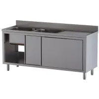 Plonge professionnelle 2 cuves en inox aisi 304 égouttoir droite 1800x700x850/880(+100) mm - diamond - l1821/ad-sd8 - Diamond - L1821/AD-SD8 Plonge professionnelle 2 cuves en inox aisi 304 égouttoir droite 1800x700x850/880(+100) mm - diamond - l1821/ad-sd8 - Diamond - L1821/AD-SD8