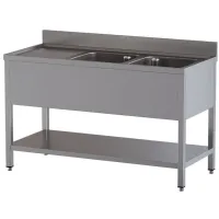 Plonge professionnelle 2 cuves et 1 égouttoir gauche, inox aisi 304, 1800x700x850/880(+100) mm - diamond - l1821/d-ss6 - Diamond - L1821/D-SS6 Plonge professionnelle 2 cuves et 1 égouttoir gauche, inox aisi 304, 1800x700x850/880(+100) mm - diamond - l1821/d-ss6 - Diamond - L1821/D-SS6