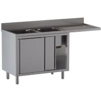 Plonge professionnelle en acier inox aisi 304, égouttoir droite, 1800x700x850/880(+100) mm - diamond - l1821/vad-sd5 - Diamond - L1821/VAD-SD5 Plonge professionnelle en acier inox aisi 304, égouttoir droite, 1800x700x850/880(+100) mm - diamond - l1821/vad-sd5 - Diamond - L1821/VAD-SD5
