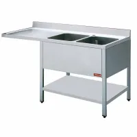 Plonge professionnelle 2 cuves et 1 égouttoir inox 1800x700x880/900(+100) mm sortie droite - diamond - l1821vs-d - Diamond - L1821VS-D Plonge professionnelle 2 cuves et 1 égouttoir inox 1800x700x880/900(+100) mm sortie droite - diamond - l1821vs-d - Diamond - L1821VS-D