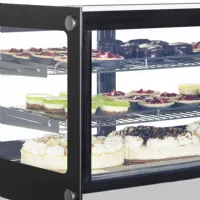 Photo 2 - Vitrine comptoir de présentation réfrigéré positive éclairage led et portes - tefcold - lct900f/black - Tefcold - LCT900F/BLACK