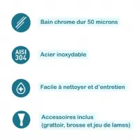 Photo 2 - Plaque à snacker triphasé 4 kw plaque chromée lisse - mirror - m4e - Mirror - M4E