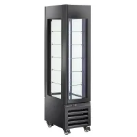 Vitrine réfrigérée professionnelle 450x650x1900 mm noire négative 5 étagères en verre - diamond promo - max/305-bb - Diamond promo - MAX/305-BB