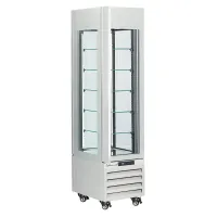 Vitrine réfrigérée professionnelle 450x650x1900 mm blanche positive 5 étagères en verre - diamond promo - max/305-bw - Diamond promo - MAX/305-BW