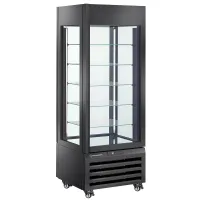 Vitrine réfrigérée professionnelle 700x650x1900 mm noire négative 5 étagères en verre - diamond promo - max/507-bb - Diamond promo - MAX/507-BB