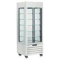 Vitrine réfrigérée professionnelle 700x650x1900 mm blanche positive 5 niveaux verre - diamond promo - max/507-bw - Diamond promo - MAX/507-BW