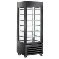 Vitrine réfrigérée professionnelle 700x650x1900 mm noire négative 6 niveaux en verre - diamond promo - max/507-sb - Diamond promo - MAX/507-SB