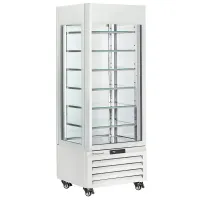 Vitrine réfrigérée professionnelle 700x650x1900 mm blanche négative 6 niveaux verre - diamond promo - max/507-sw - Diamond promo - MAX/507-SW