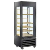 Vitrine professionnelle noire positive 4 étagères bois 700x650x1900 mm - Diamond Promo - MAX/507-VB2 Vitrine professionnelle noire positive 4 étagères bois 700x650x1900 mm - Diamond Promo - MAX/507-VB2
