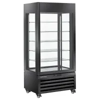 Vitrine réfrigérée professionnelle 900x650x1900 mm noire négative 5 niveaux verre - diamond promo - max/609-bb - Diamond promo - MAX/609-BB
