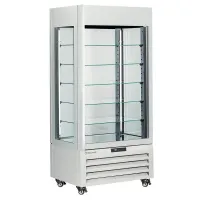 Vitrine professionnelle 900x650x1900 mm blanche positive 5 étagères en verre - diamond promo - max/609-bw - Diamond promo - MAX/609-BW