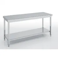 Table de Travail Inox AISI-304 18/10 avec étagère 2200x700x850 mm - Eratos - MCD70-220 Table de Travail Inox AISI-304 18/10 avec étagère 2200x700x850 mm - Eratos - MCD70-220