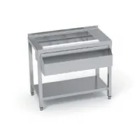 Table cocktail professionnelle avec étagère et évier à droite 1000x645x900 mm - eratos - mce-100 - Eratos - MCE-100