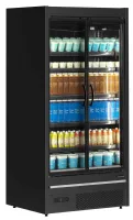 Photo 2 - Vitrine murale de supermarché réfrigérée positive 2 portes vitrées noire - tefcold - mdca937hb - Tefcold - MDCA937HB