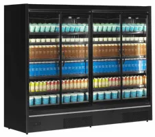 Photo 2 - Vitrine murale de supermarché réfrigérée 4 portes vitrées positive noire - tefcold - mdcb2500hb - Tefcold - MDCB2500HB