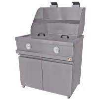 Friteuse professionnelle gaz 2 cuves rondes mécanique 32 kw 960x870x930/1507 mm - diamond promo - meca-fryer/2b - Diamond promo - MECA-FRYER/2B