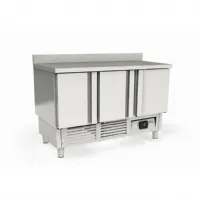 Table desserte réfrigérée positive 3 portes pleines avec dosseret 264 L - Coreco - MF-140 Table desserte réfrigérée positive 3 portes pleines avec dosseret 264 L - Coreco - MF-140