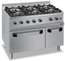Cuisinière professionnelle gaz sur four 6 feux 48 kw - mbm - mfb711afgxl - Mbm - MFB711AFGXL