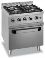 Fourneau professionnel gaz sur four triphasé 4 feux 28 kw - mbm - mfb77fexs - Mbm - MFB77FEXS
