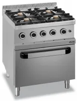 Cuisinière professionnelle gaz sur four 4 feux 34 kw - mbm - mfb77fgxl - Mbm - MFB77FGXL