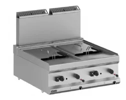 Friteuse professionnelle gaz 2 cuves 9+9 - mbm - mfrg77t - Mbm - MFRG77T Friteuse professionnelle gaz 2 cuves 9+9 - mbm - mfrg77t - Mbm - MFRG77T