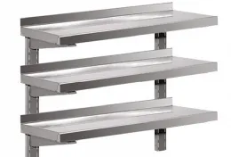 Étagère murale Inox triple avec consoles réglables 900x300x900 mm - Afi-Collin-Lucy - MM-093-3 Étagère murale Inox triple avec consoles réglables 900x300x900 mm - Afi-Collin-Lucy - MM-093-3