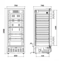Photo 2 - Armoire pâtissière négative 6 niveaux 600x400 mm 442 l - marecos - mm5n-po - Marecos - MM5N-PO