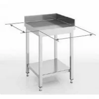Photo 2 - Table de travail inox aisi-304 18/10 satiné avec dosseret et étagère 600x700x850 mm - eratos - mmrd-67 - Eratos - MMRD-67