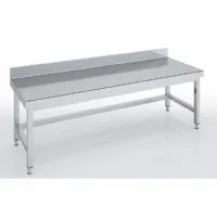 Table soubassement adossée série 600 inox aisi-304 18/10 satiné 600 x 600 mm dosseret de 100 mm - eratos - mmsbd60-60 - Eratos - MMSBD60-60 Table soubassement adossée série 600 inox aisi-304 18/10 satiné 600 x 600 mm dosseret de 100 mm - eratos - mmsbd60-60 - Eratos - MMSBD60-60