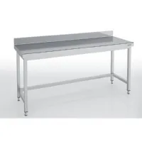 Table de Travail Inox adossée avec dosseret 100 mm et pieds réglables 850-950 mm - Eratos - MMSD60-240 Table de Travail Inox adossée avec dosseret 100 mm et pieds réglables 850-950 mm - Eratos - MMSD60-240