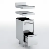 Meuble bas de rangement inox aisi-304 18/10 satiné avec 2 tiroirs 400x600x850 mm - eratos - mnc2-60 - Eratos - MNC2-60 Meuble bas de rangement inox aisi-304 18/10 satiné avec 2 tiroirs 400x600x850 mm - eratos - mnc2-60 - Eratos - MNC2-60