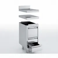Meuble bas de rangement inox aisi-304 18/10 satiné avec 3 tiroirs - eratos - mnc31-60 - Eratos - MNC31-60 Meuble bas de rangement inox aisi-304 18/10 satiné avec 3 tiroirs - eratos - mnc31-60 - Eratos - MNC31-60