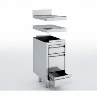 Meuble bas de rangement inox aisi-304 18/10 satiné avec 3 tiroirs - eratos - mnc32-60 - Eratos - MNC32-60 Meuble bas de rangement inox aisi-304 18/10 satiné avec 3 tiroirs - eratos - mnc32-60 - Eratos - MNC32-60
