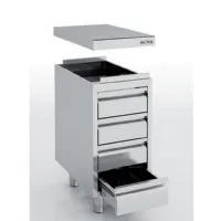 Meuble bas de rangement inox aisi-304 18/10 satiné sans dosseret avec 4 tiroirs - eratos - mnc4-70c - Eratos - MNC4-70C Meuble bas de rangement inox aisi-304 18/10 satiné sans dosseret avec 4 tiroirs - eratos - mnc4-70c - Eratos - MNC4-70C