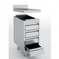Meuble bas de rangement inox aisi-304 18/10 satiné avec dosseret 100 mm et 4 tiroirs - eratos - mnc4-70m - Eratos - MNC4-70M Meuble bas de rangement inox aisi-304 18/10 satiné avec dosseret 100 mm et 4 tiroirs - eratos - mnc4-70m - Eratos - MNC4-70M