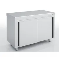 Meuble bas de rangement inox aisi-304 18/10 satiné sans dosseret 1 porte coulissante 1000x600x850 mm - eratos - mnc60-100c - Eratos - MNC60-100C Meuble bas de rangement inox aisi-304 18/10 satiné sans dosseret 1 porte coulissante 1000x600x850 mm - eratos - mnc60-100c - Eratos - MNC60-100C