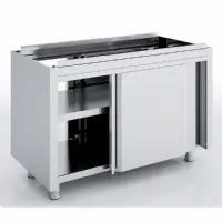 Meuble bas de rangement inox aisi-304 18/10 satiné sans dessus portes coulissantes suspendues 1000x600x850 mm - eratos - mncp60-100 - Eratos - MNCP60-100 Meuble bas de rangement inox aisi-304 18/10 satiné sans dessus portes coulissantes suspendues 1000x600x850 mm - eratos - mncp60-100 - Eratos - MNCP60-100
