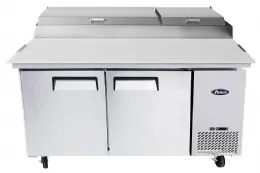 Saladette réfrigérée table préparation à pizzas 2 portes x9 bacs GN1/3 530 L positive - Atosa - MPF8202GR Saladette réfrigérée table préparation à pizzas 2 portes x9 bacs GN1/3 530 L positive - Atosa - MPF8202GR