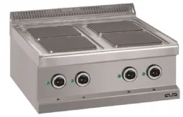 Plan de cuisson professionnel triphasé 4 plaques carrées 10,4 kw - mbm - mpq77t - Mbm - MPQ77T