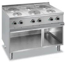 Cuisson professionnelle électrique 6 plaques rondes triphasé 12,3 kw - mbm - mpr711a - Mbm - MPR711A