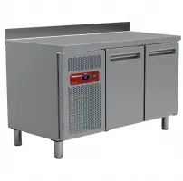 Table frigorifique professionnelle ventilée 2 portes positive avec dosseret 260 L - Diamond Promo - MR2/R2-BA Table frigorifique professionnelle ventilée 2 portes positive avec dosseret 260 L - Diamond Promo - MR2/R2-BA
