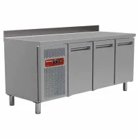 Table frigorifique ventilée positive 3 portes avec dosseret 405 L - Diamond Promo - MR3/R2-BA Table frigorifique ventilée positive 3 portes avec dosseret 405 L - Diamond Promo - MR3/R2-BA
